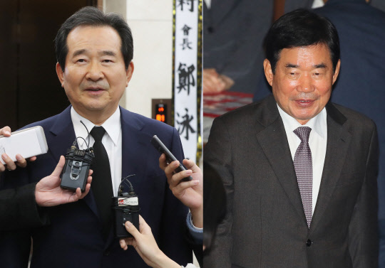 왼쪽=정세균, 오른쪽=김진표